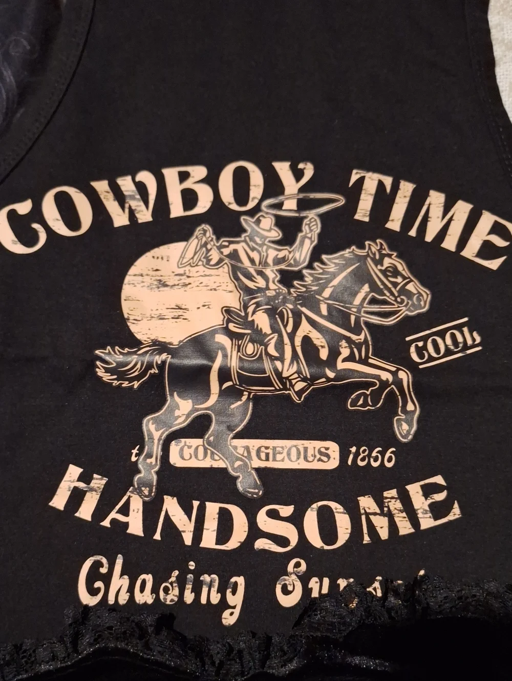 SHEIN Black Graphic 'Cowboy Time Handsome' - Picture 2 of 7